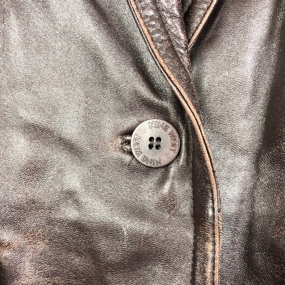 Nine West Brown 100% Leather Coat - Picture 4 of 7